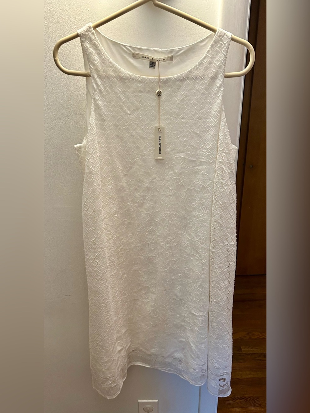 NWT Max Studio while sleeveless lace dress size Medium MSRP $138